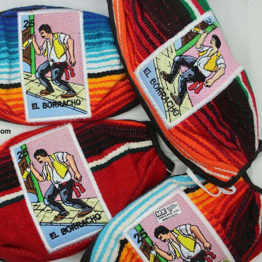 Mexican Sarape 1 Face Mask EL BORRACHO Hand Made.